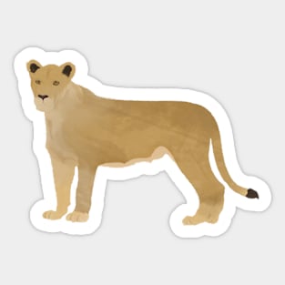 Standing Lioness Watercolor Sticker